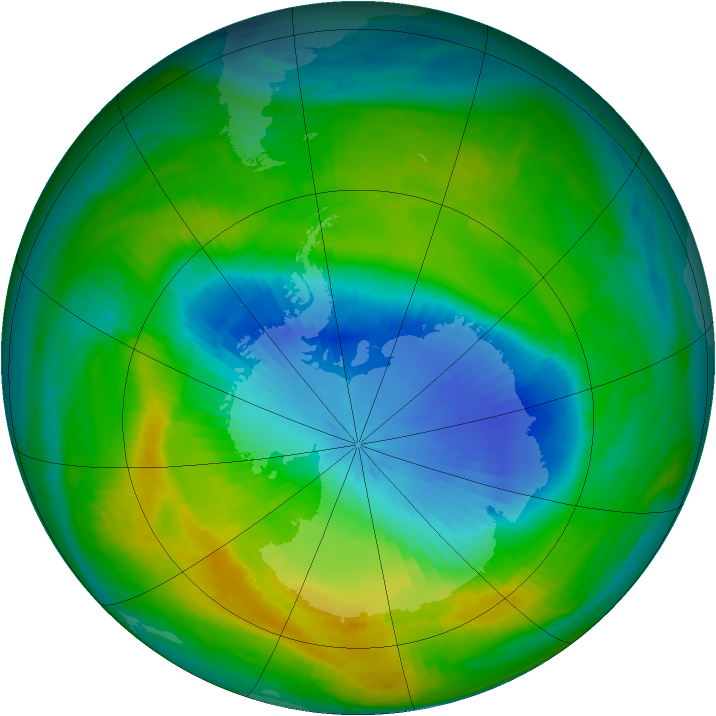 Antarctic ozone map for 13 November 1985